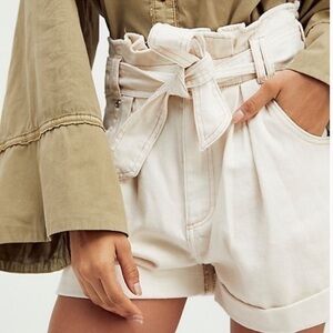 Free People Nova Denim Paperbag Shorts